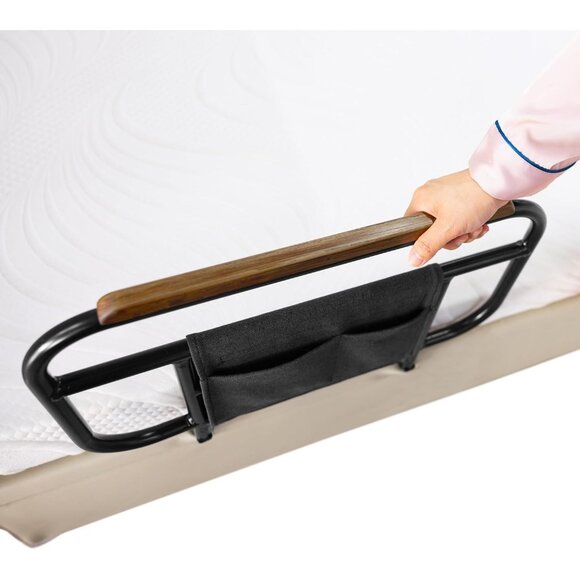 Adjustable Bed Side Rail for Wooden Base frame 21.5" x 17" Fall Prevention - Picture 3 of 9
